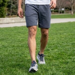 NWT Pure Champ Men’s BLACK French Terry Casual Gym Shorts w/Zip Pockets - Large